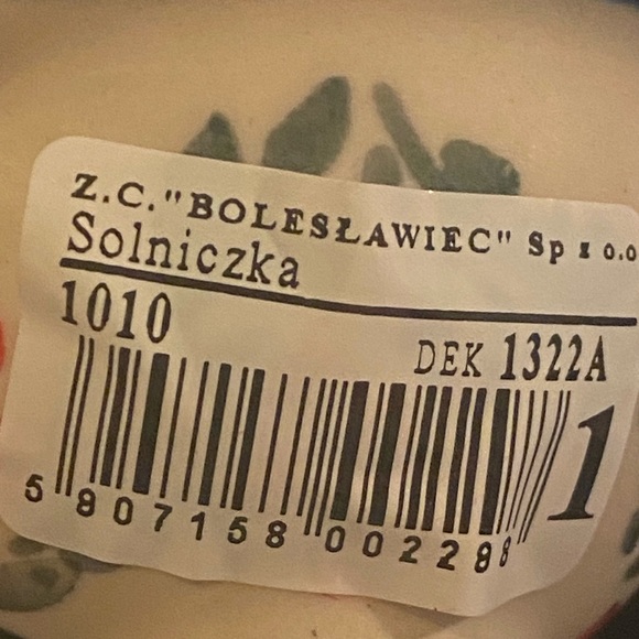 NWT Polish Pottery Condiment / Spice Dish 5" 94-L Bolesławiec - Flower / Holiday - Picture 7 of 7